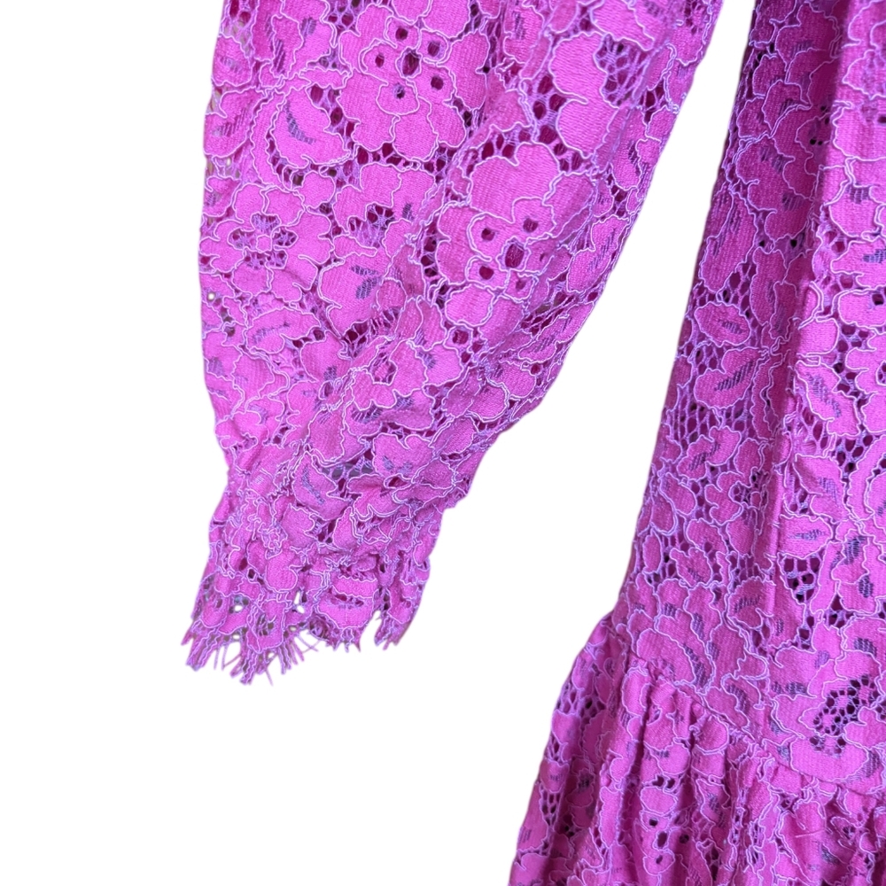 J. Crew Pink Lace Ruffle Neck Mini Dress Size Small - Picture 6 of 14